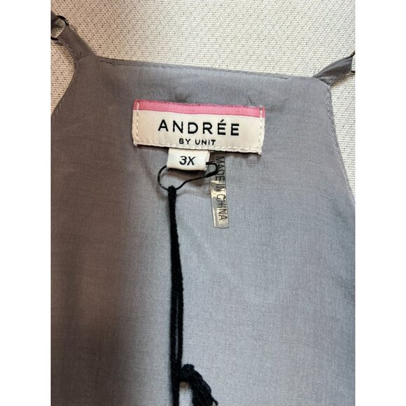 Andree By Unit Women's Halter Sequins Tank Top Size 3X Gray Sleeveless Stretch - Picture 5 of 12